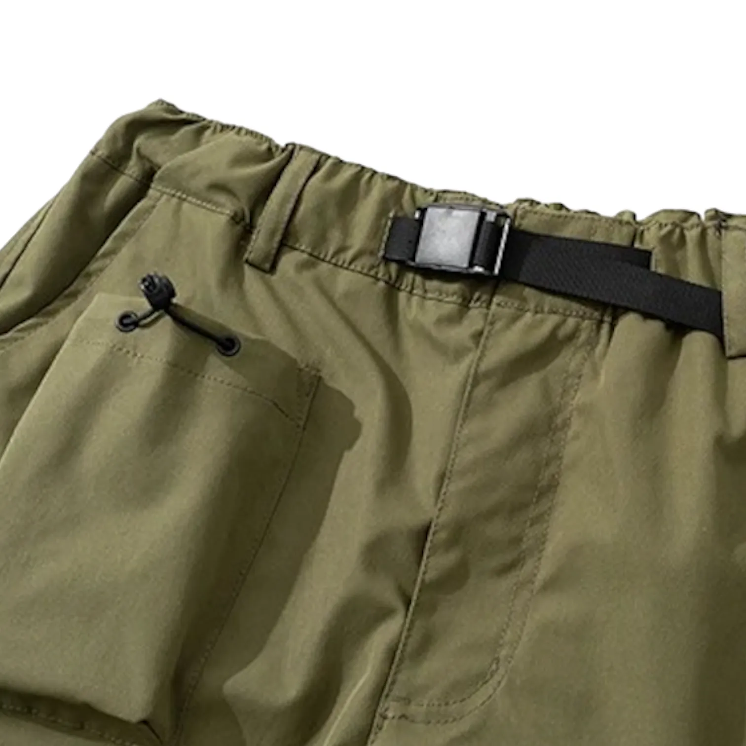 Baggy fit 3-D pocket cargo pants with belt