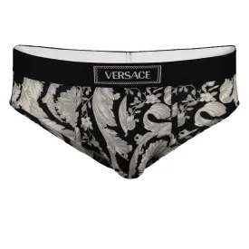 Barocco Print Briefs, Black/Grey