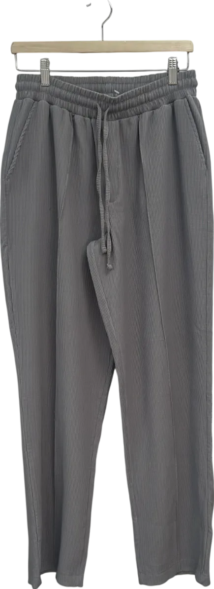 boohooMan Grey Ruffled Loose Fit Trouser UK S