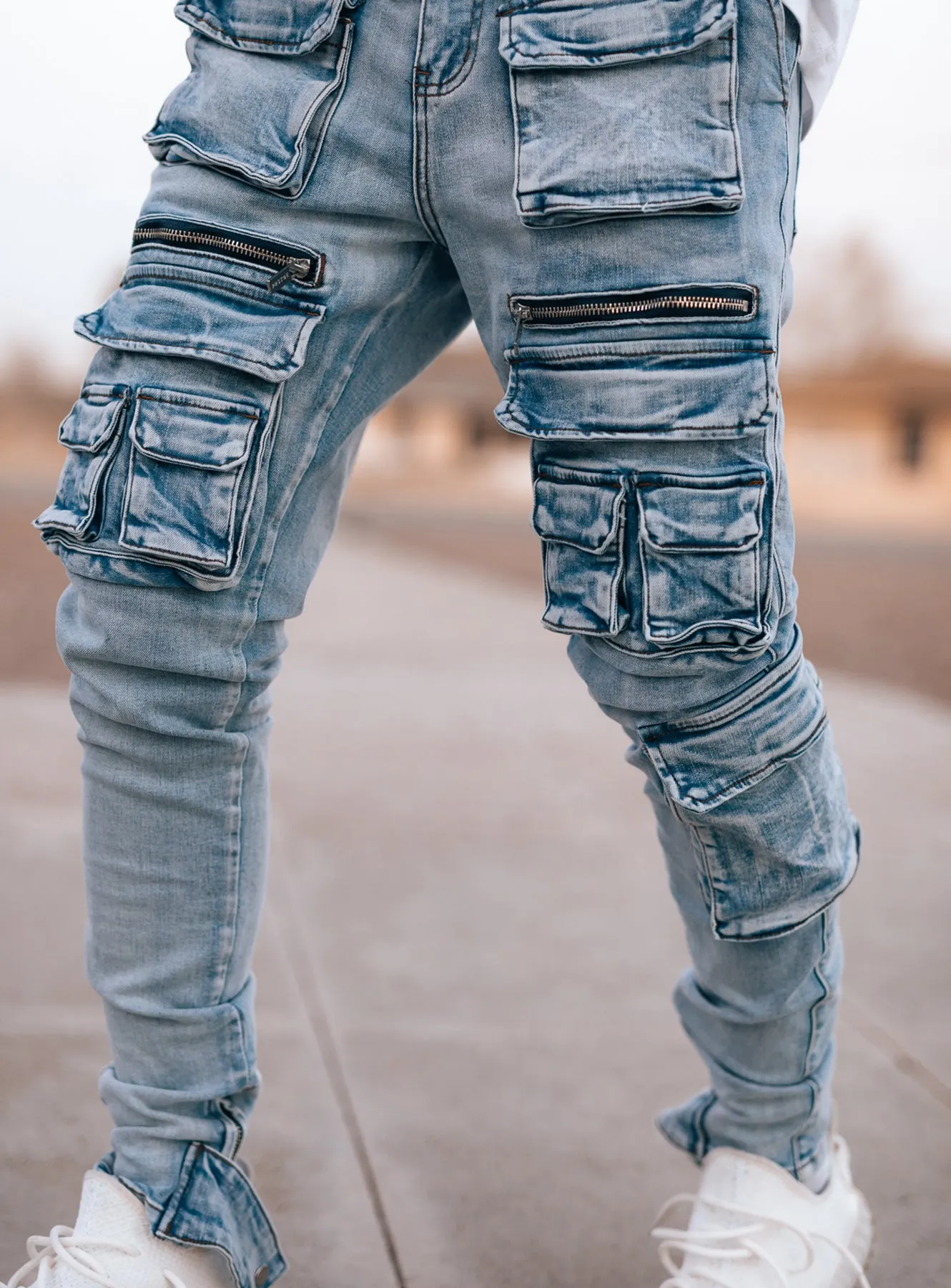 Cargo Jeans V5 in Light Blue