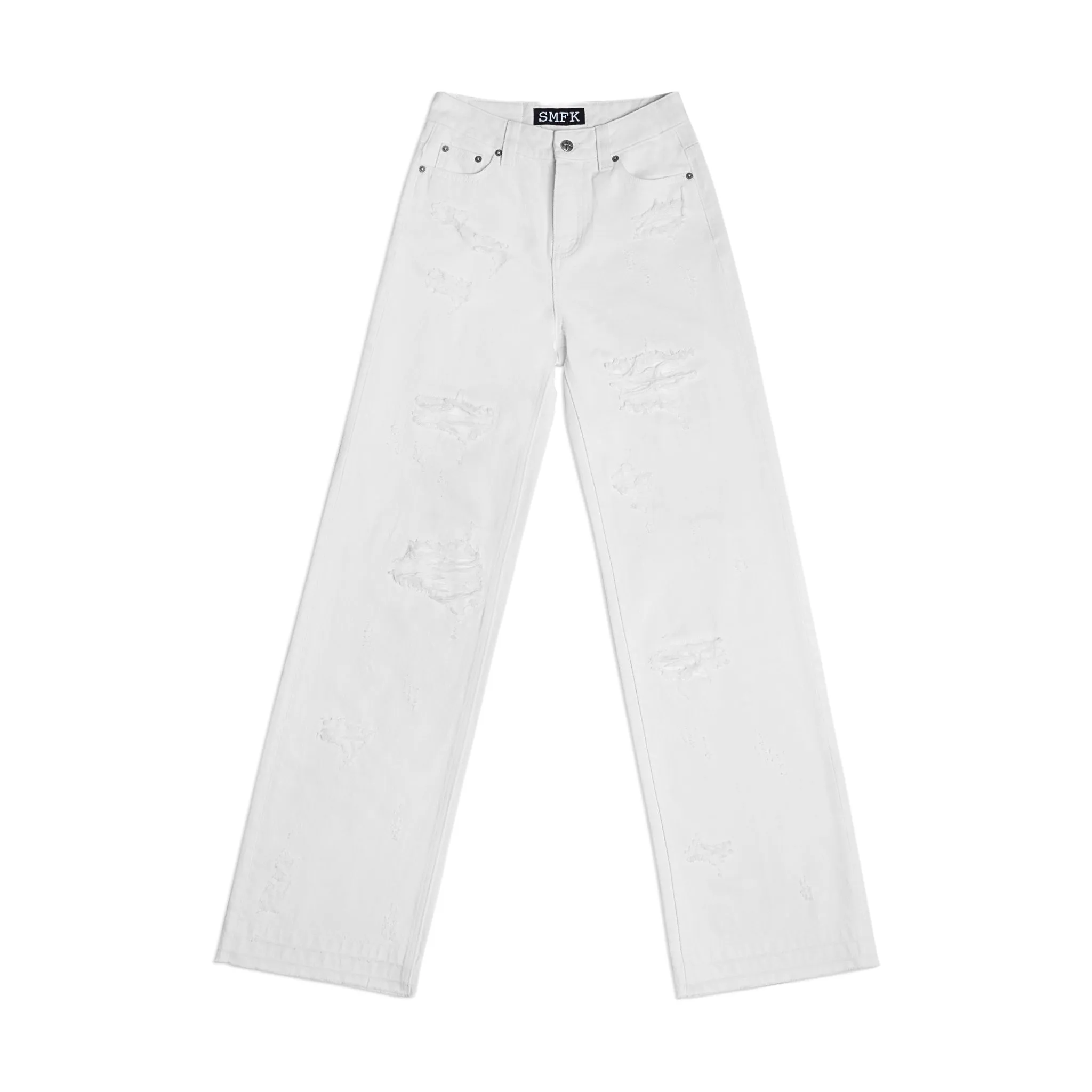 Dancer Group Wandering Wide Leg White Jeans