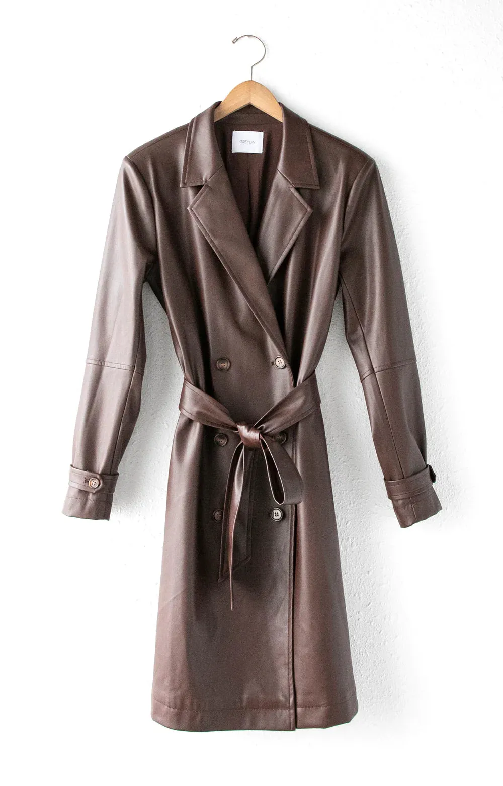Elisha Faux Leather Trench
