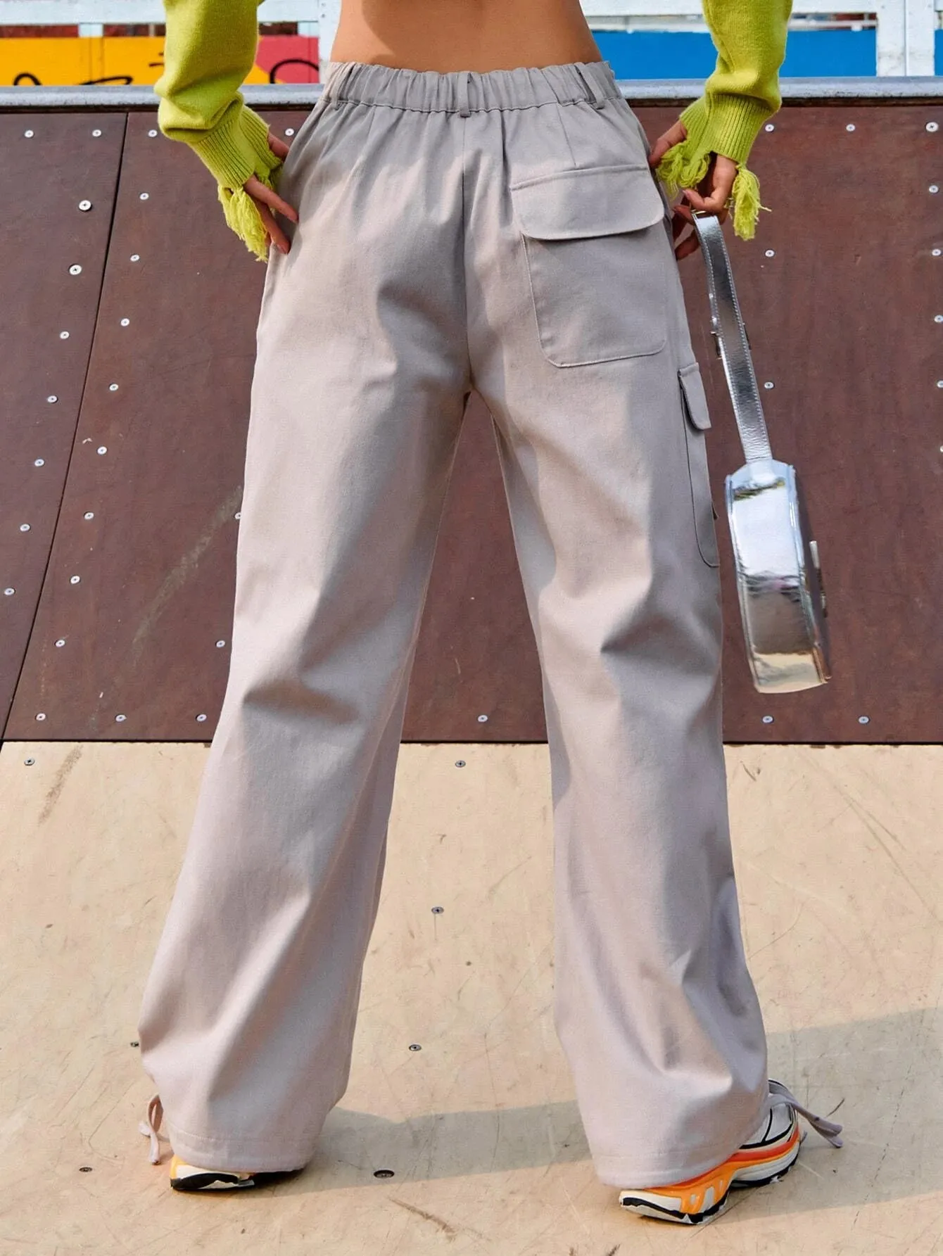 High Waist Flap Pocket Cargo Pant
