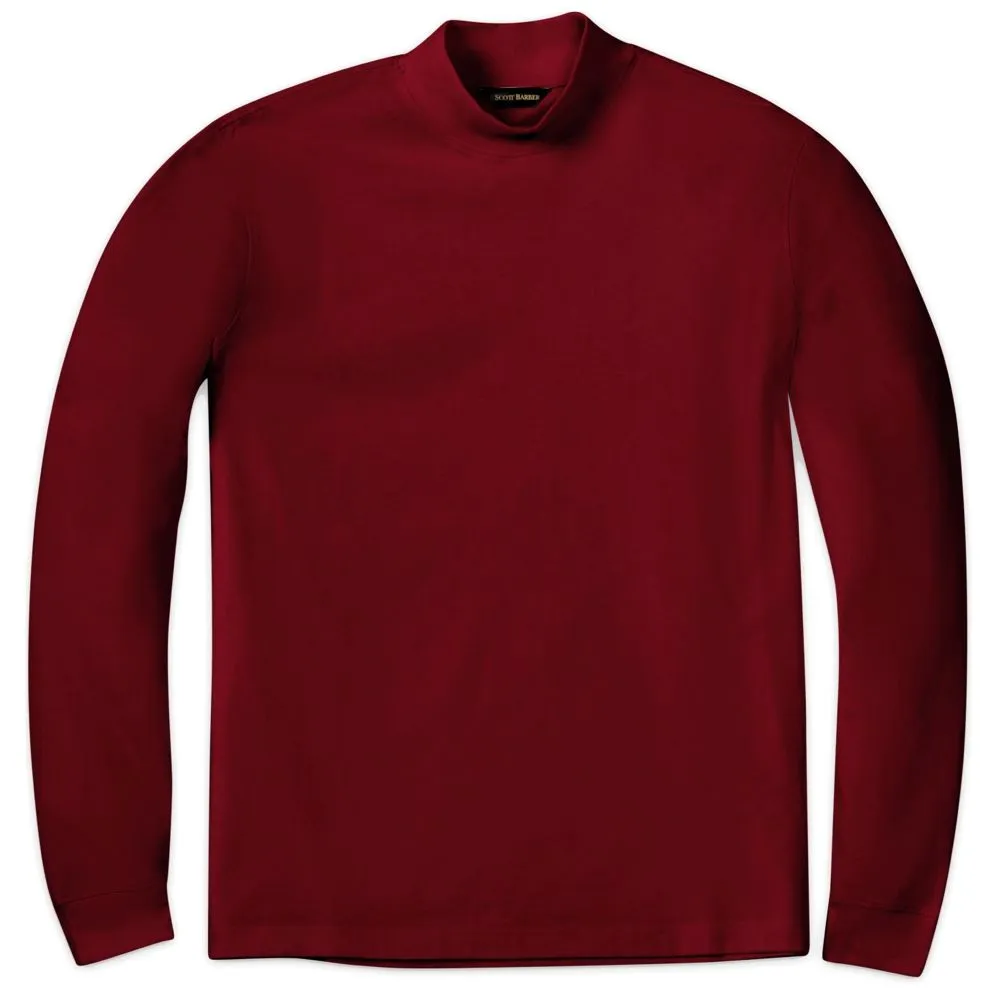 Peruvian Cotton Mock Turtleneck in Burgundy by Scott Barber