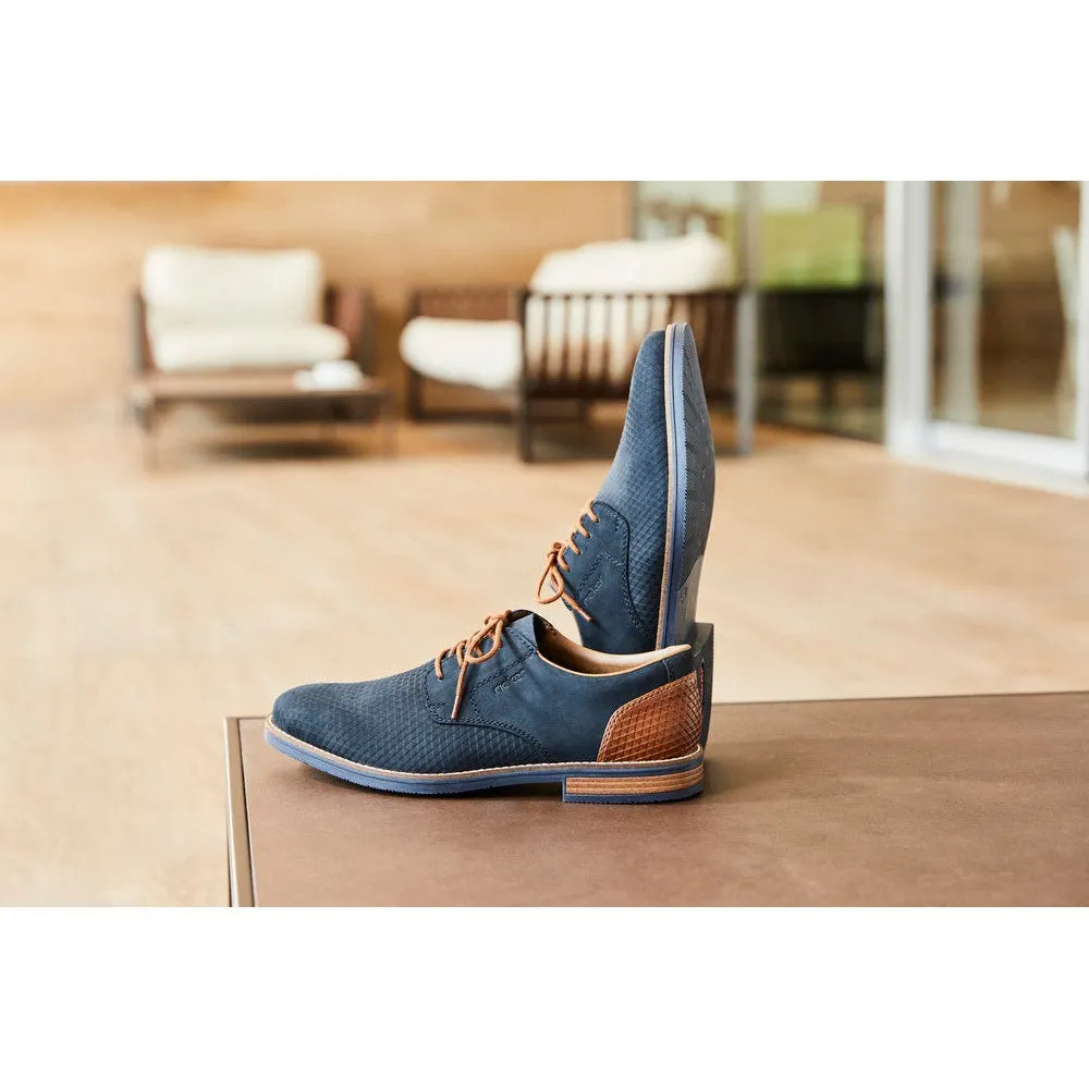 Rieker 13509-14 Dimitri Mens Navy Blue Leather Lace Up Shoes