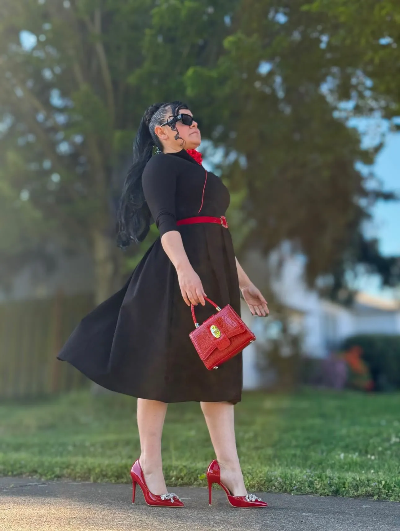 Santorini Black Dress