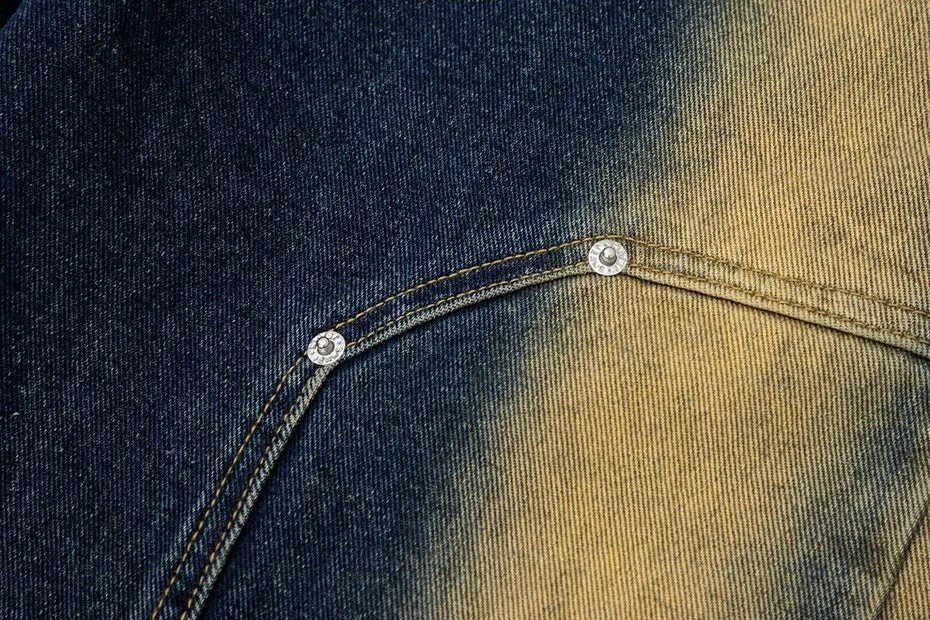 Structured Grommet Strap Faded Denim Jeans