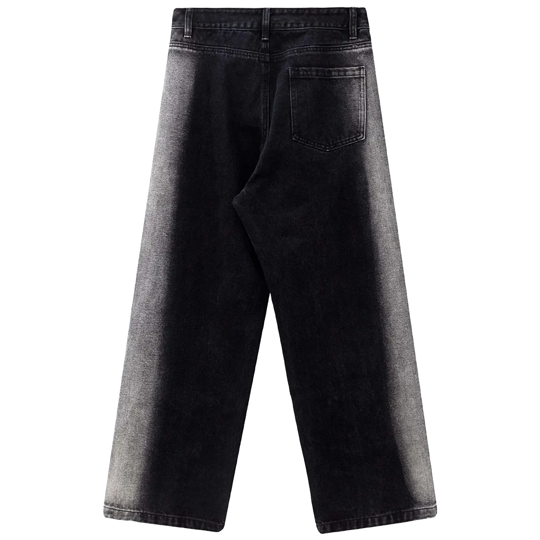Structured Grommet Strap Faded Denim Jeans