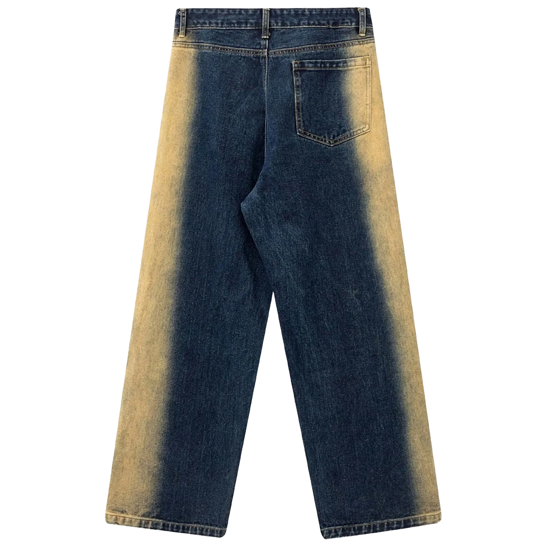 Structured Grommet Strap Faded Denim Jeans