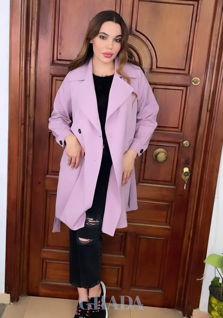 trench coat en mauve