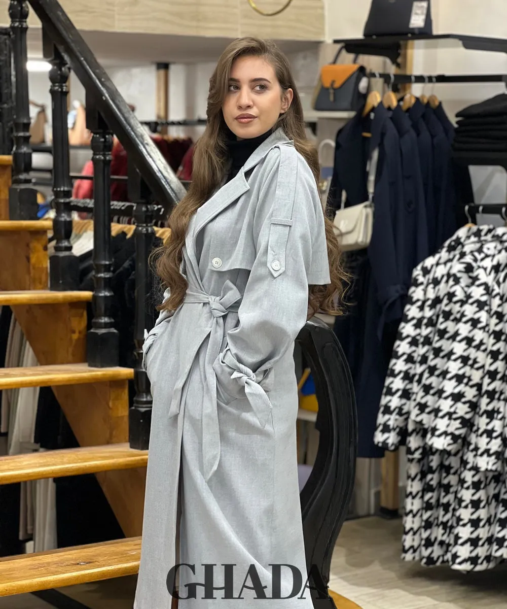 Trench long oversize en gris