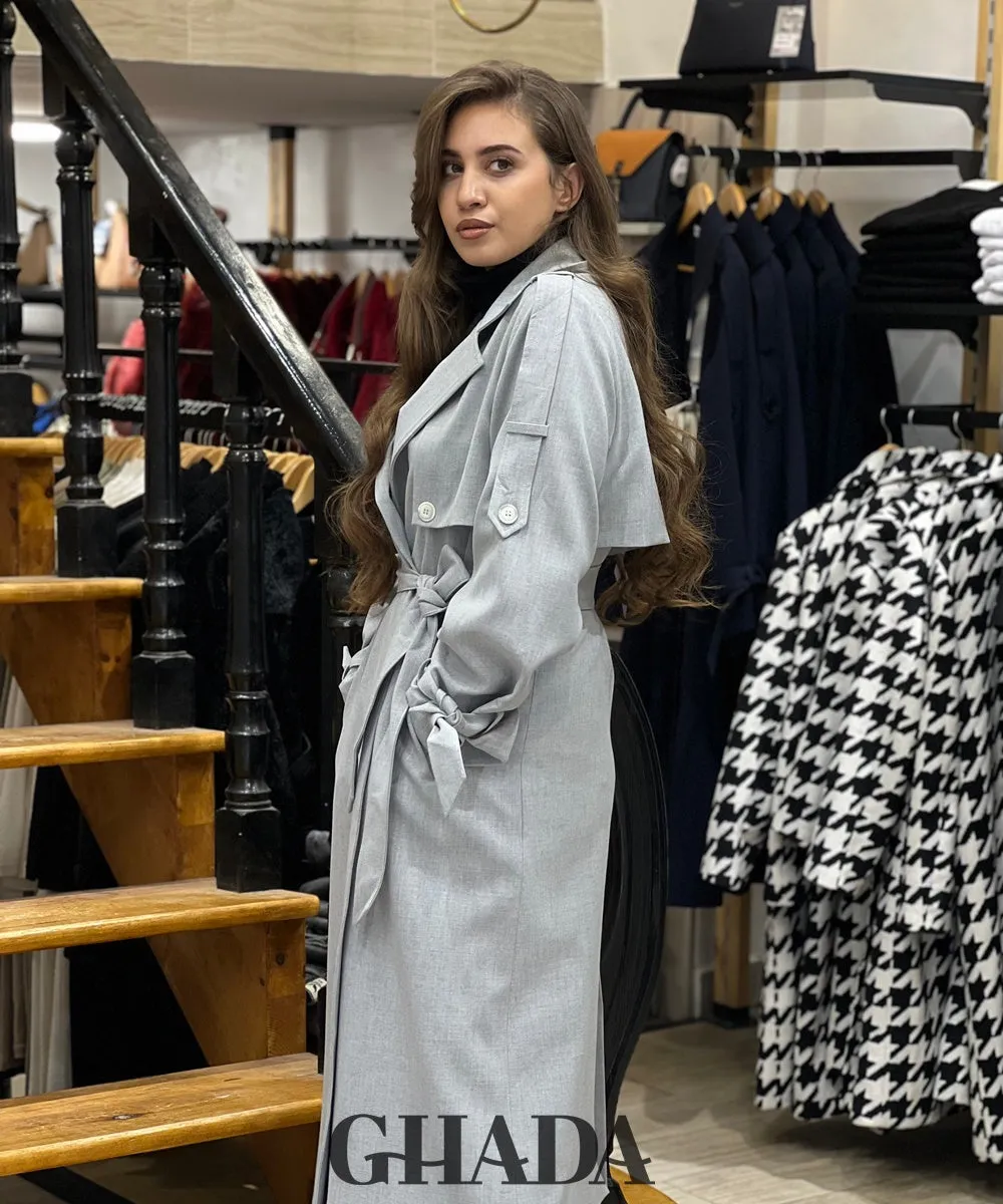 Trench long oversize en gris