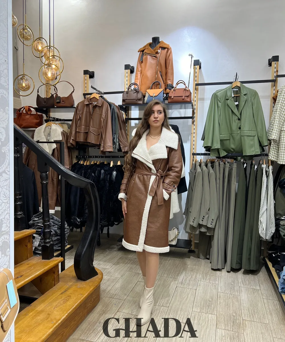 Trench marron en duveteux
