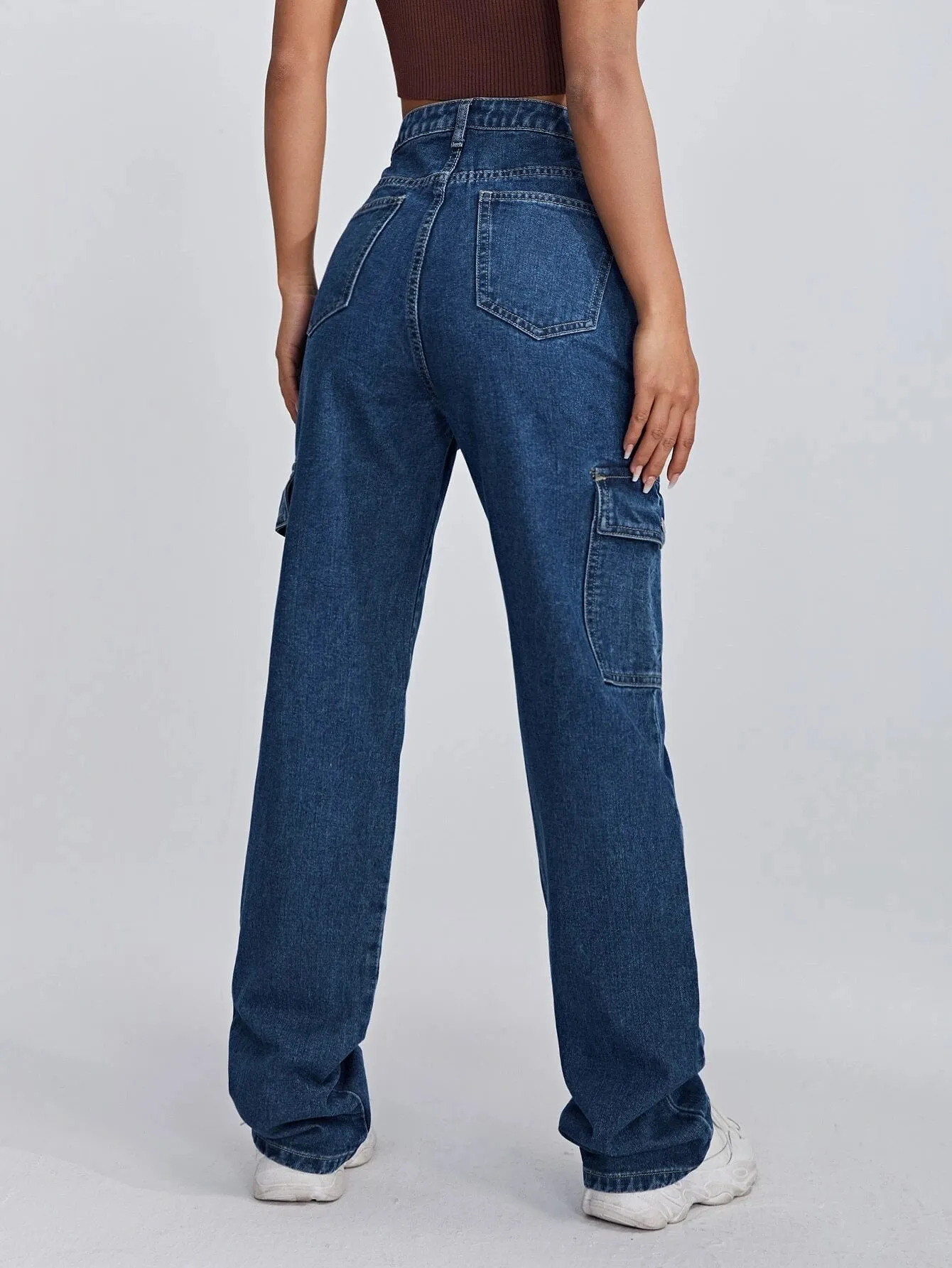 Waist Flap Pocket Side Jeans